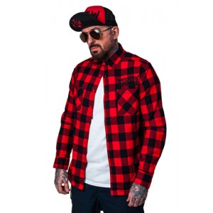 Dragstrip Kustom Checkered Lumber Jack Shirt in Black & Red